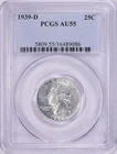 1939-D 25C Washington Quarter Almost Uncirculated AU58 PCGS