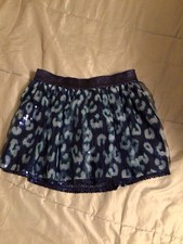 Justice Girls Skort Sz 10 Pre Owned Excellent Multi Layer Skirt Blue Sparkle