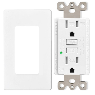 #ad 15 Amp Outlet GFCI GFI Receptacle Tamper Resistant TR WR with Wall Plate Outdoor $10.69
