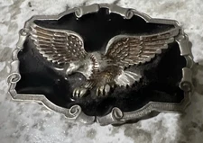 Vintage 1983 The Great American Buckle Co Bald Eagle Enamel Belt Buckle #OD1243