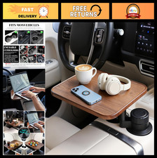360 Rotating Car Tray Desk for Laptop - Steering Wheel Cup Holder Table, Fits