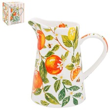 Ceramic Jug Orange & Lemon Jennifer Rose Olive Grove Botanical Fruity Pitcher
