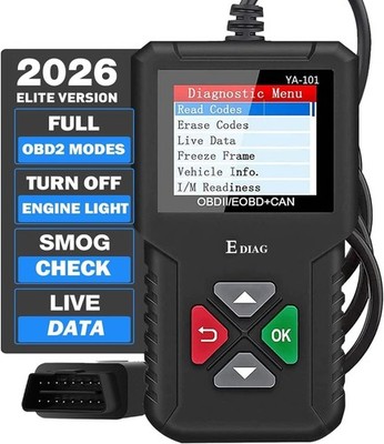 2026 Ver. EDIAG OBD2 Scanner YA-101 Auto Code Reader for ya101, Black 