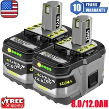 12Ah For RYOBI P108 18V One Plus High Capacity Battery 18 Volt Lithium-Ion 8.0Ah