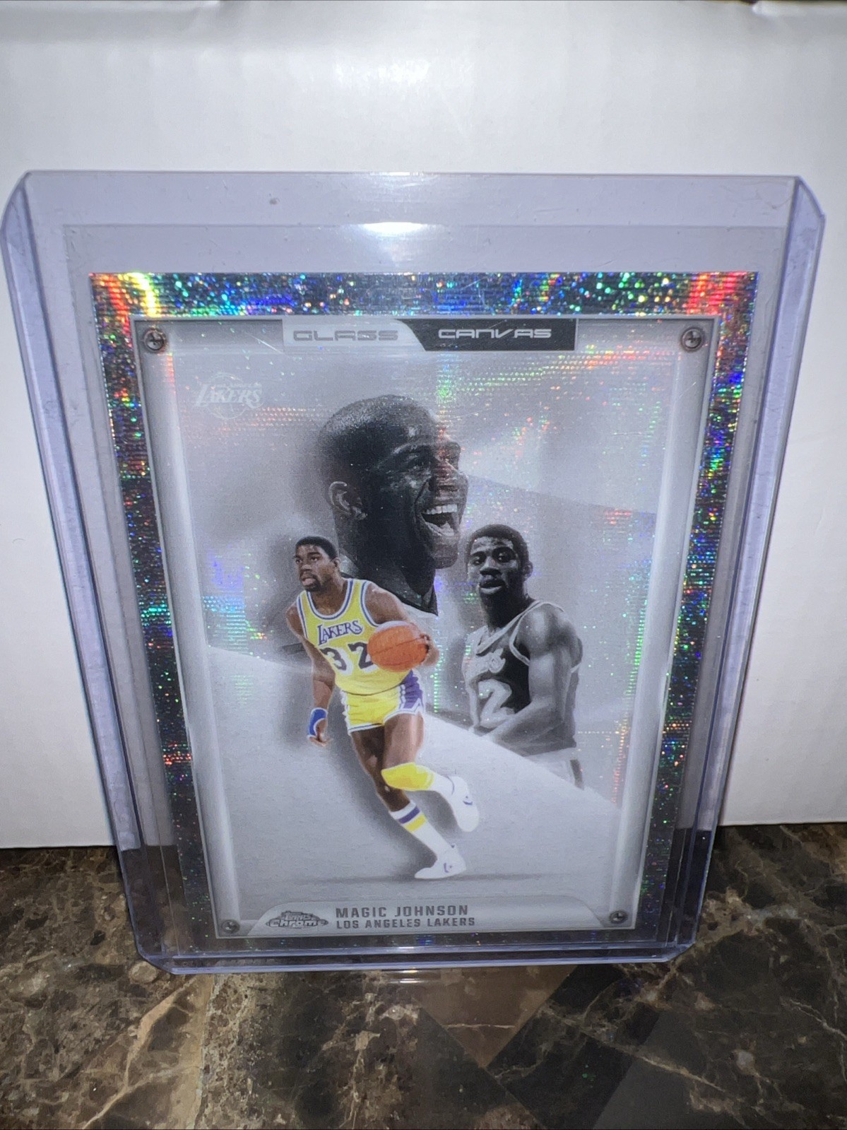 2025-26 Topps Chrome Magic Johnson Glass Canvas SSP Insert T-Lakers#GC-14