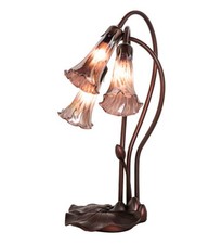 Meyda Tiffany 250826 Purple Iridescent Tiffany Pond Lily 3 Light - MultiColor