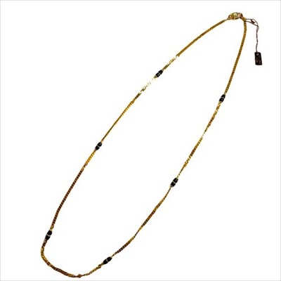 CELINE Necklace Gold-tone Chain w/ Scattered Black Beads Length: 34.6'' [Unused]