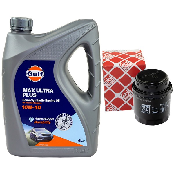 MotoröL Set Gulf Max Ultra Plus 10W-40 4 Liter + ÖLfilter FüR Skoda Fabia II 1.6-image