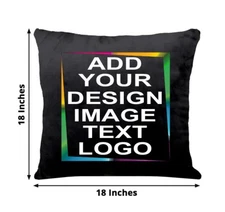 Personalized Throw Pillow Cover - Custom Text Photo - max  print 13" x 13"