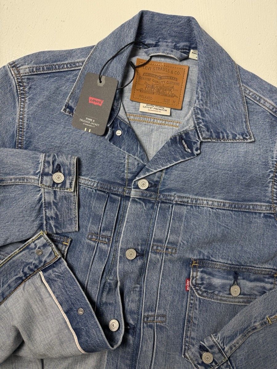 Levis Men Size Medium Premium Type II Two 2 Selvedge Denim Trucker