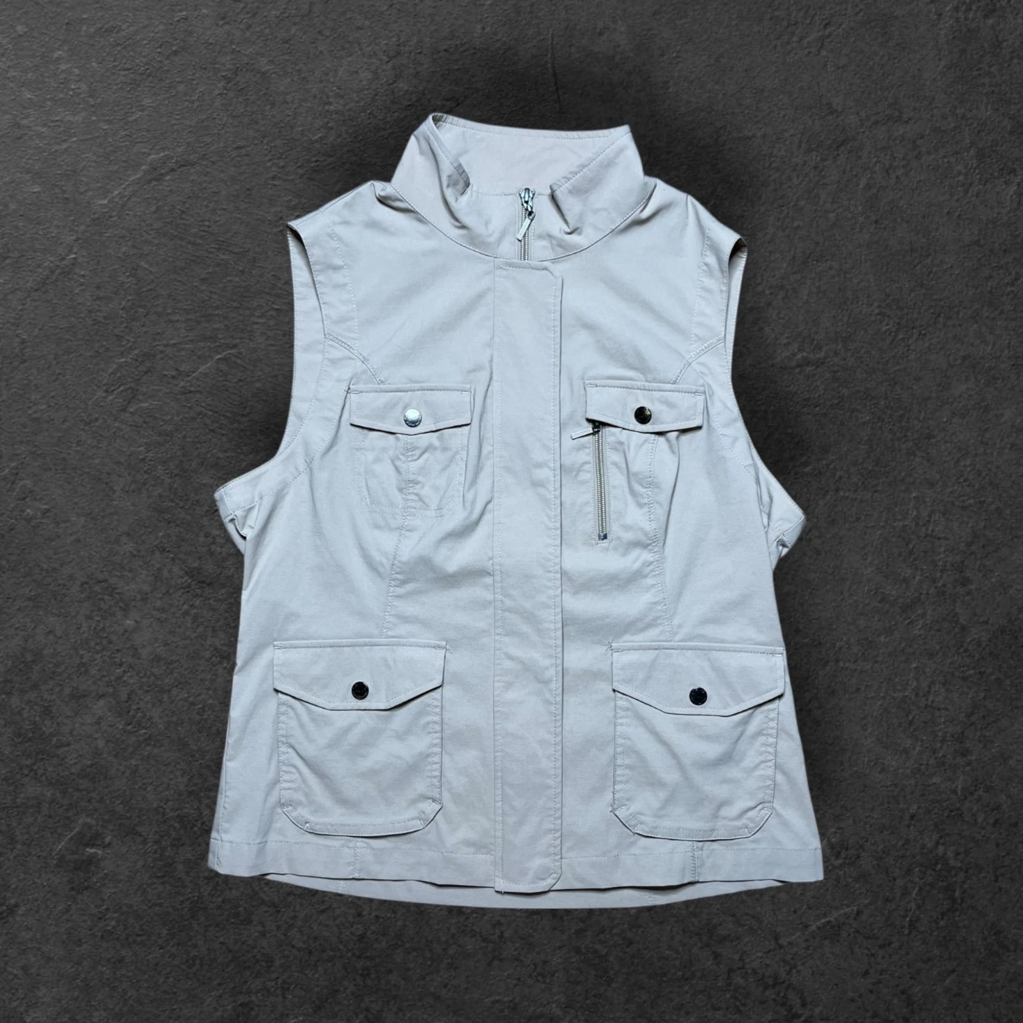 Orvis Mens Beige Technical Gilet Vest Medium Lightweight Outdoor Utility Fishing
