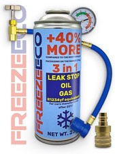 FREEZEECO R1234YF 3-in-1 Aircon Top-Up Gas+Hose+YF Adapter - AC Refill Bundle!