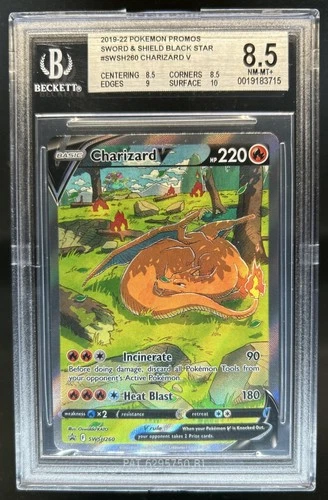 2019-2023 Pokemon SWSH Black Star Promos Charizard V #SWSH260 BGS 8.5