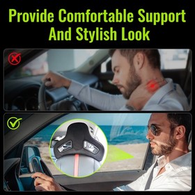 Pair Seat Headrest Black Suede Rod Dia 14mm Space 140mm Fit Civic/BMW 3 Serise