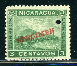 ESPECIMEN NICARAGUA MNH ABNCo Especializado: MAXWELL #152 3c Verde Momotombo $$$