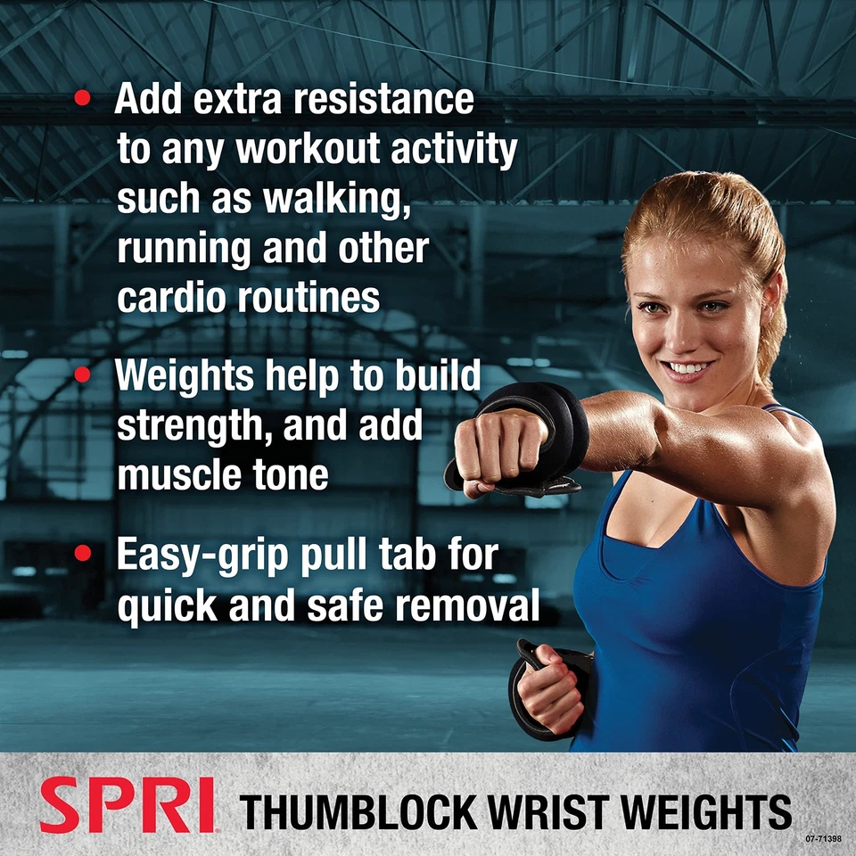 SPRI Wrist Weights Thumblock Arm Weights Set for Women & Men (Available in 2l... - Image 3 of 4