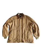 VTG Walls Blizzard-Pruf Canvas Chore Jacket Brown Quilted Lining Corduroy Collar