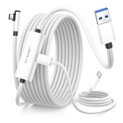 JSAUX Link Kabel 5,0m für Oculus Meta Quest 3S 3 2 mit 10W Aufladung Weiß, USB