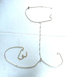 Body Jewelry Rhinestone Adjustable Gold Tone Necklace -  Down the Front