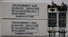 PHILIPS MINIWATT EL84 Made in Holland Amplitrex Tested Qty 1 Match Pair 2pcs