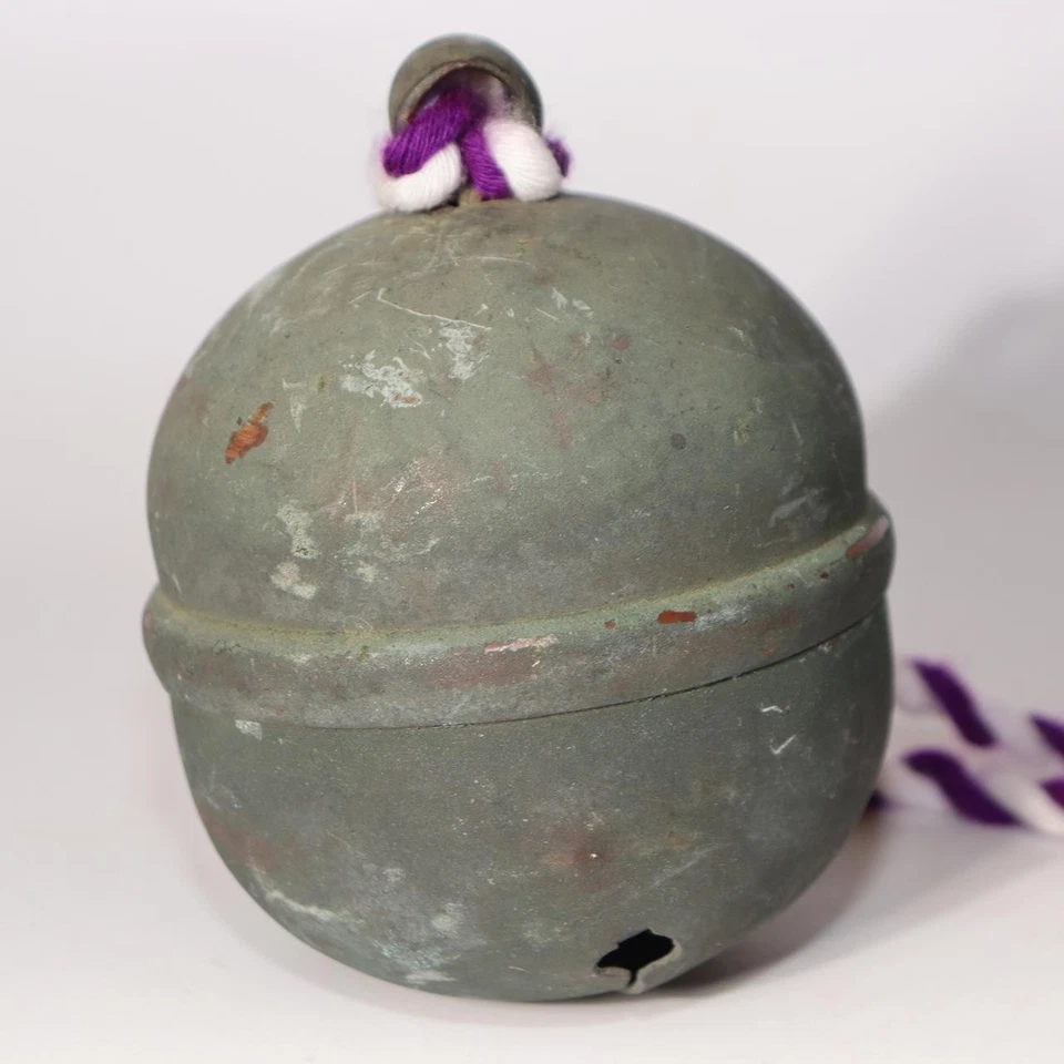 Japanese Antique Bronze Shrine Bell Shinto Suzu Temple Edo Period BOS931 - Image 4 of 4