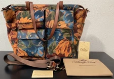 Patricia Nash Sorlana Marigold Harvest Travel Tote Coated Canvas Leather 19x13x7