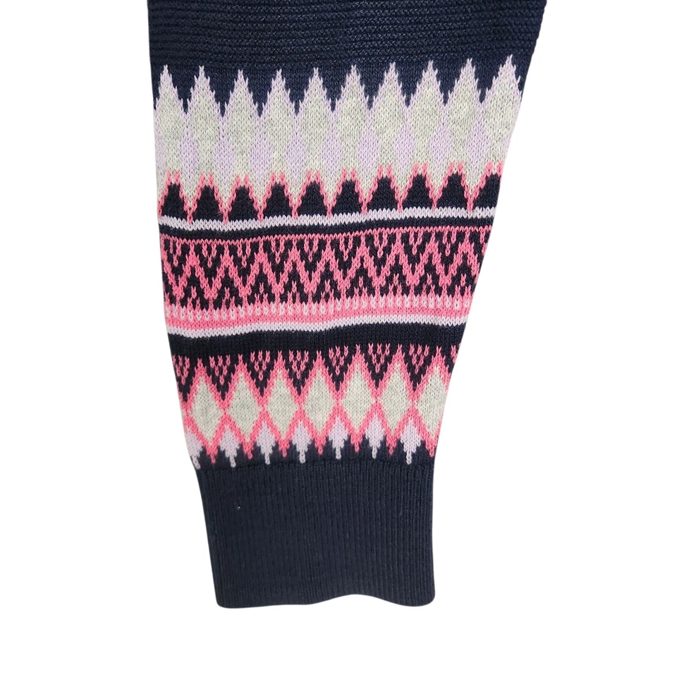 ESPRIT Women's Navy Blue Fair Isle Sheath Knit Long Sleeve Sweater Dress SMALL - Image 3 of 4