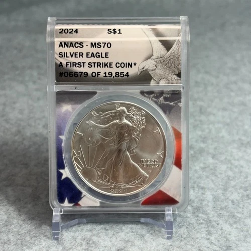 2024 US Silver Eagle $1 ANACS MS70 First Strike Coin