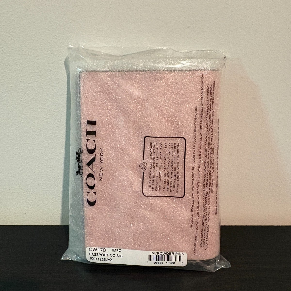 Coach Passport Card Case In Signature Canvas CW170 Powder Pink