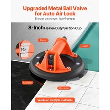 Vacuum Suction Cup 8-Inch Glass Lifter ABS Handle Granite Drywall Windows 1-Pack