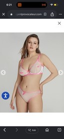 Agent Provocateur Bra 32 D 32D Cherry Pink Hot Donnie Plunge Underwire