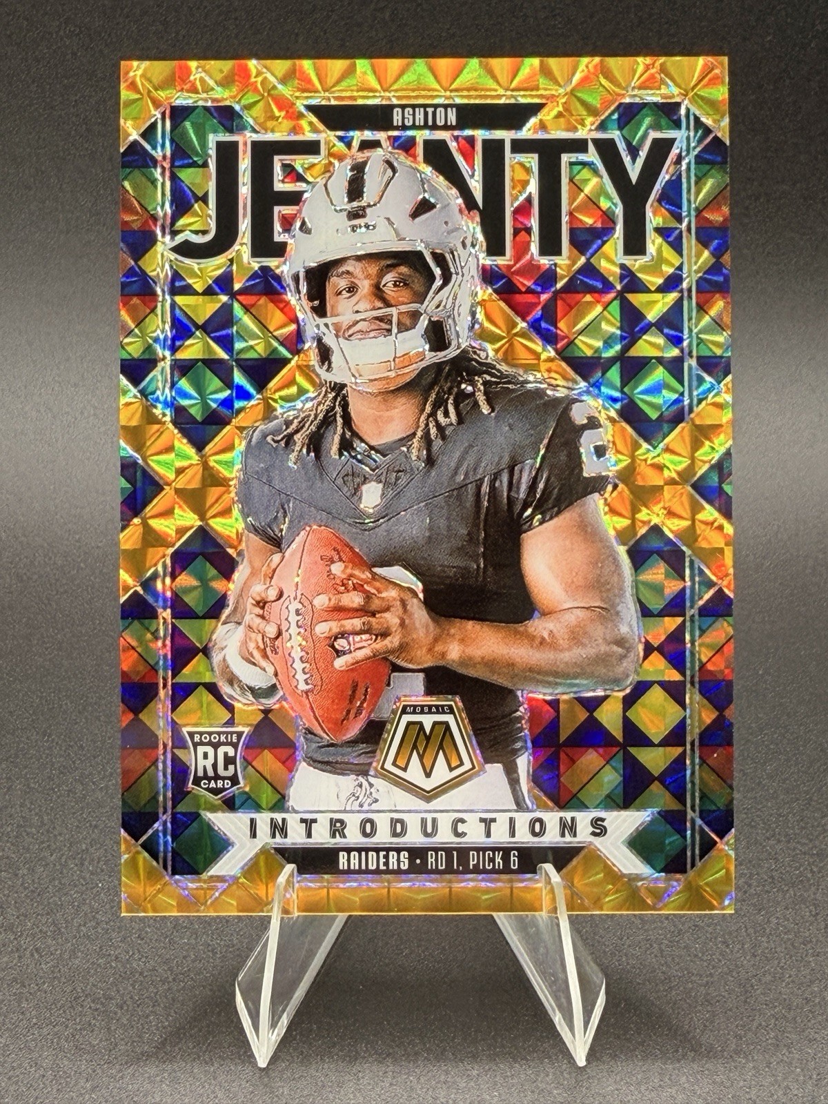 Ashton Jeanty - 2025 Panini Mosaic Rookie Introductions GOLD /10 Raiders