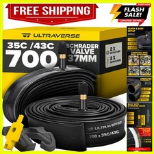 700x35-43c Bike Inner Tube, 37mm Schrader Valve, 2 Pack Butyl rubber, for 2...