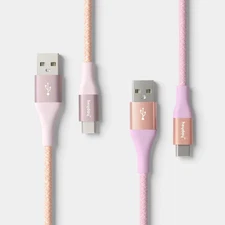10ft USB-A to USB-C Braided Cable 2pk - heyday Bright Lilac Cosmetic
