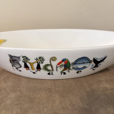 Guritno Oval Fine Bone Porcelain Serving Dish Animals Native To Australia 13.5  