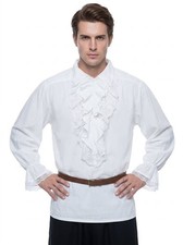Adult Men's Pirate Medieval Shirt - Men's Long Sleeve Renaissance Costume XL