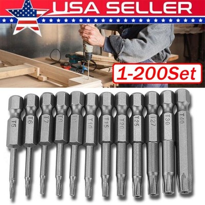 Security Torx Bit Set +Hex Key Allen Bit Set-For Power Drill & Impact Driver Lot