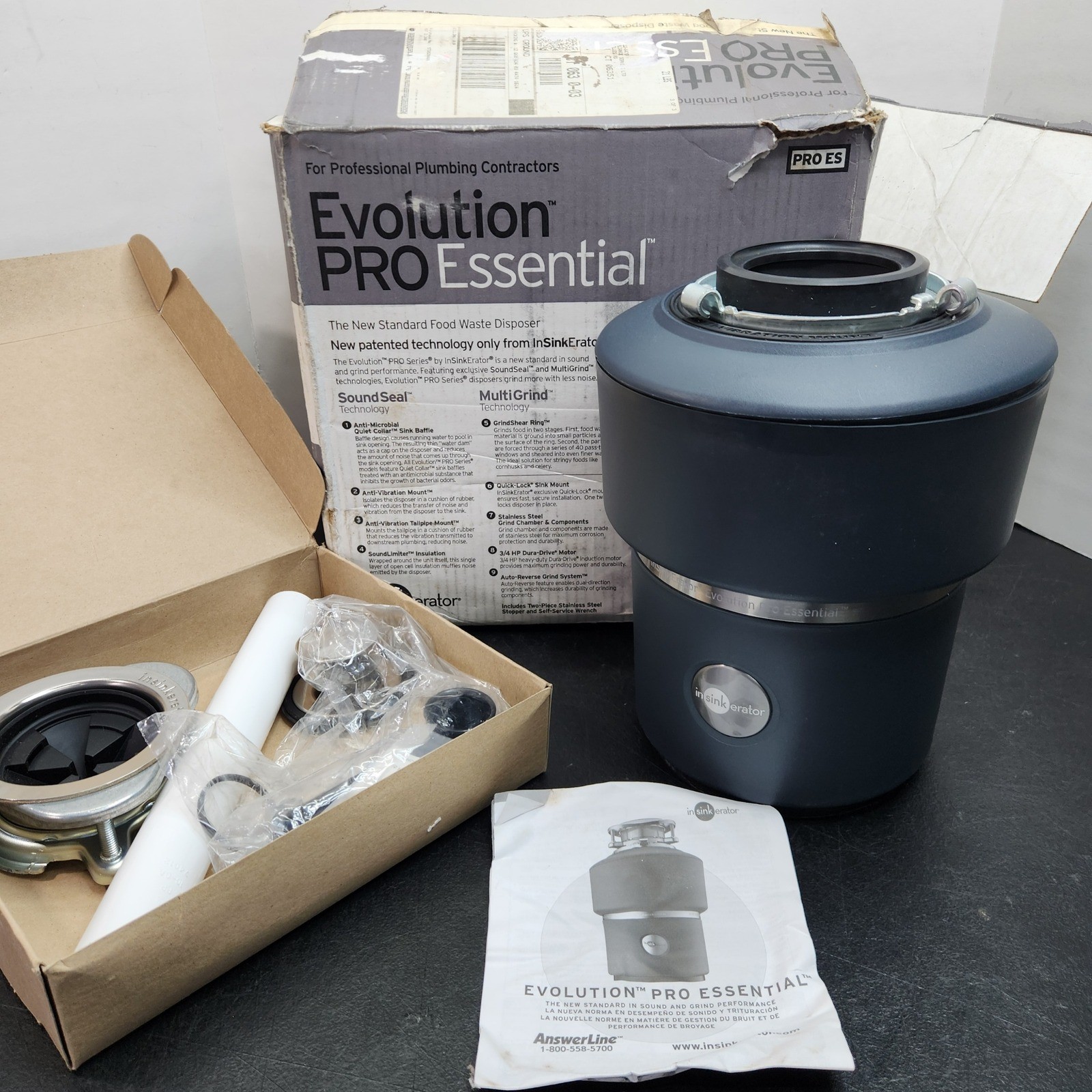 InSinkErator Evolution PRO Essential 3/4 HP Garbage Disposal PRO ES OPEN BOX