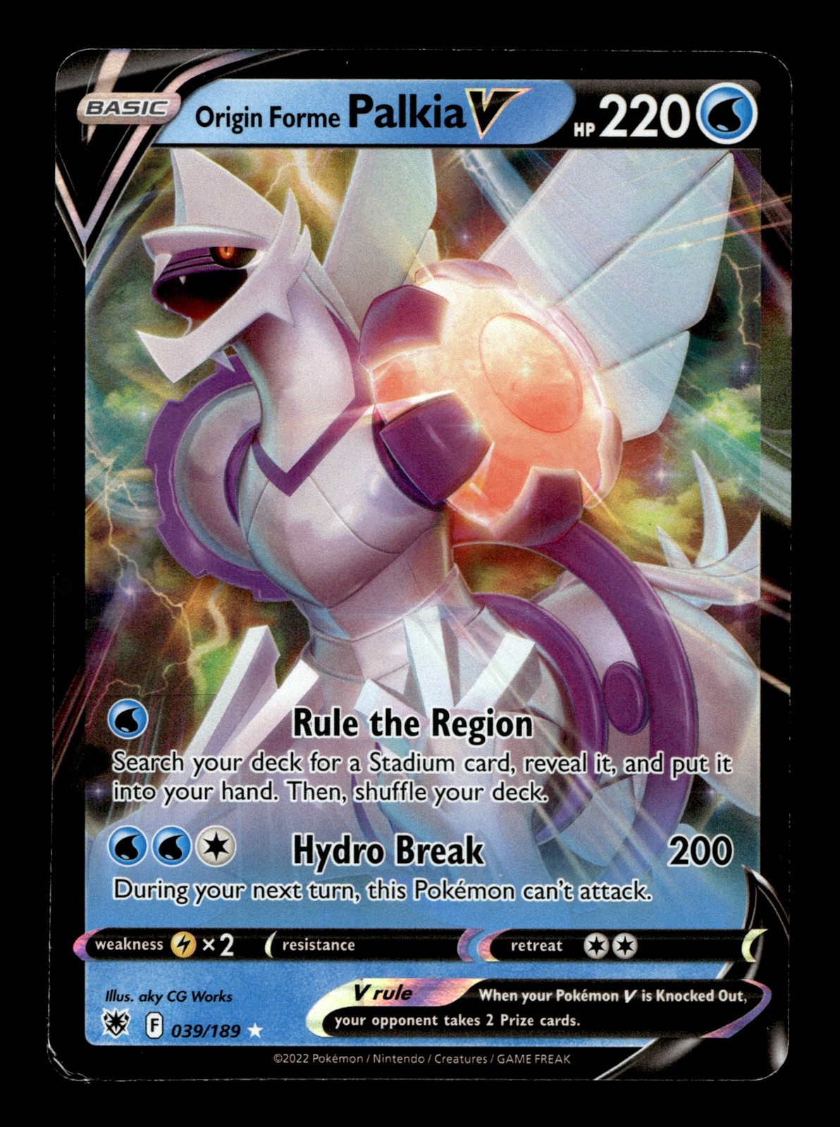 Origin Forme Palkia V 039/189 SWSH10 Astral Radiance Holo Ultra Rare Pokemon TCG