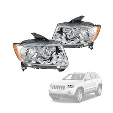 Headlights Assembly Replacement For Jeep Grand Cherokee 2011 2012 2013, Chrom...