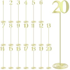 Wedding Table Numbers 1-20 Gold Metal - Table Numbers For Wedding Reception