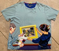 Robert Graham X Kevin Kelly Wearable Art Tshirt Men’s XL Blue Multi Colors