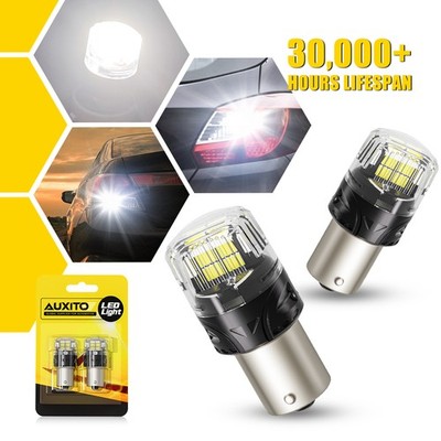 2x AUXITO 1156 LED Bulbs Super Bright White DRL Backup Reverse Lights 6500K Lamp