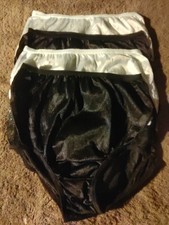 Lot Of 4 - 100 Nylon Brief Panties With Lace Silky Soft Size 7