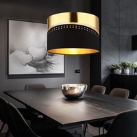 Pendelleuchte HäNgelampe Wohnzimmerleuchte Goldfarben 1 Flammig E27 Led H 120 Cm