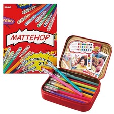 Pentel MATTEHOP Color Gel Pen Set, 1.0 mm , 21 Colors, with Limited Edition Met