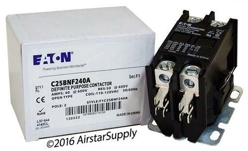 C25BNF240A Eaton / Cutler Hammer Contactor - 40 Amp / 2 Pole / 110/120V Coil