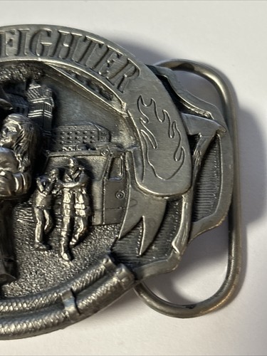 Fire Fighter 3D Belt Buckle Pewter Arroyo Grande AG88 USA 1993 Vintage - Picture 11 of 11