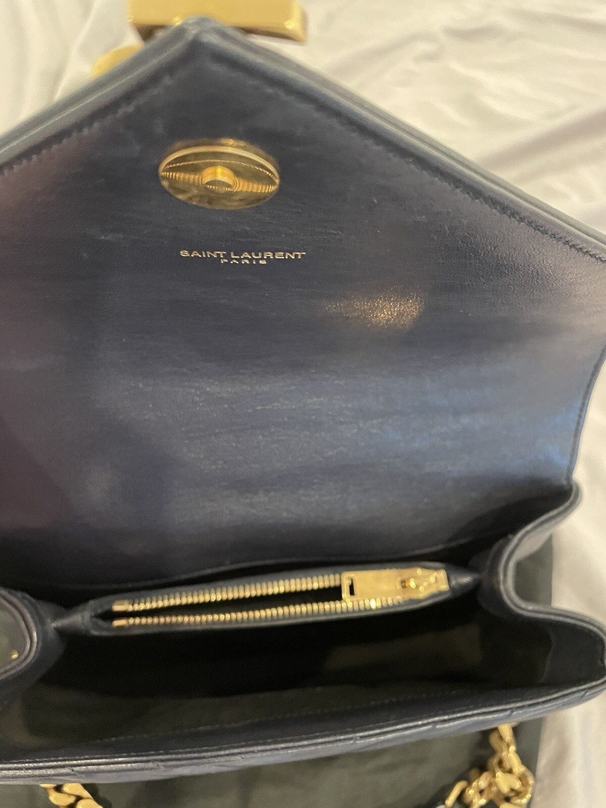 Saint Laurent College Gold Hardware Shoulder Bag Medi… Gem