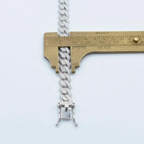 "Collar de plata esterlina sólida real de 8,5 mm borde Miami eslabón de acera cubana de 20""" - Imagen 3 de 3